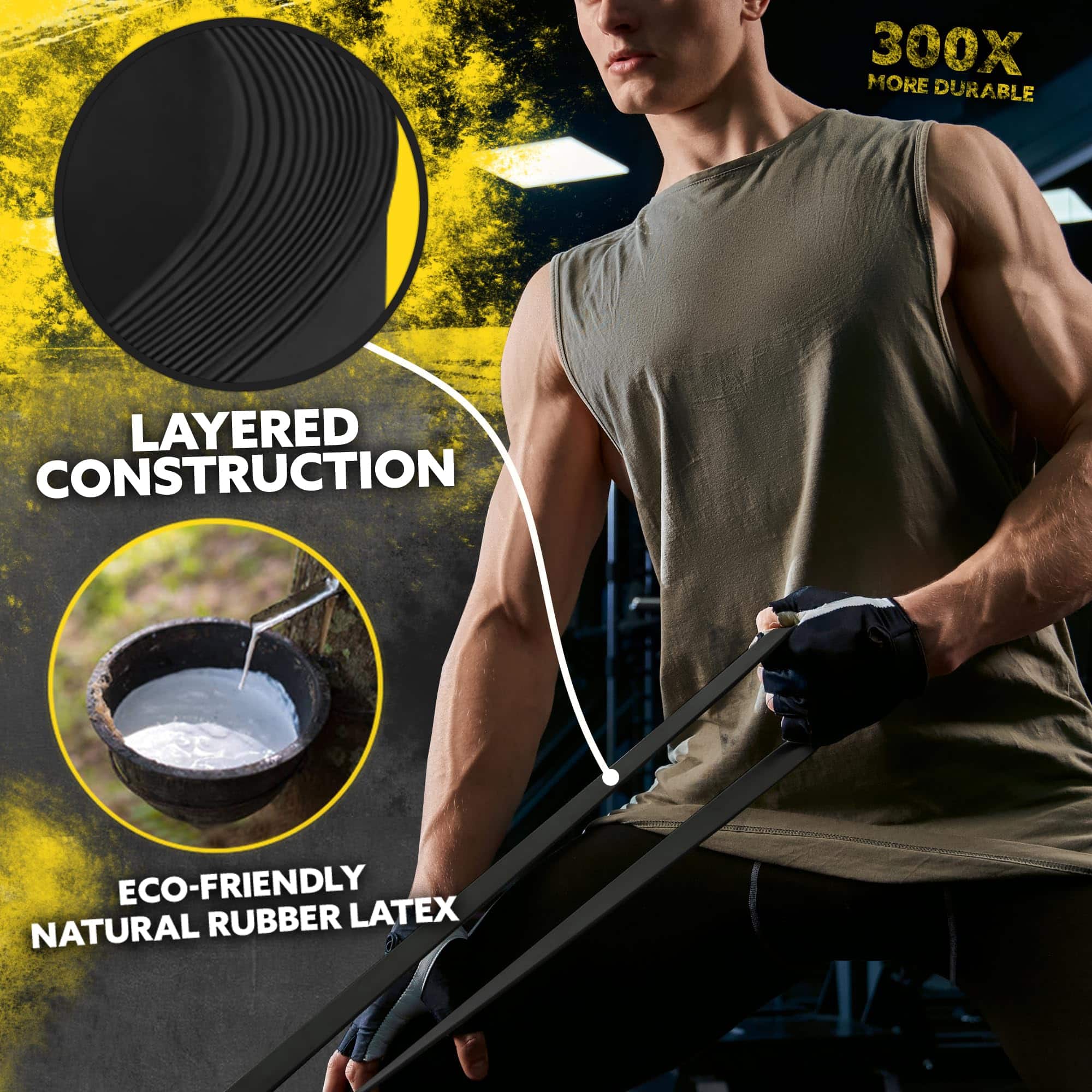 Bandas de Resistencia Largas para Hombres y -Negro - Imagen 6