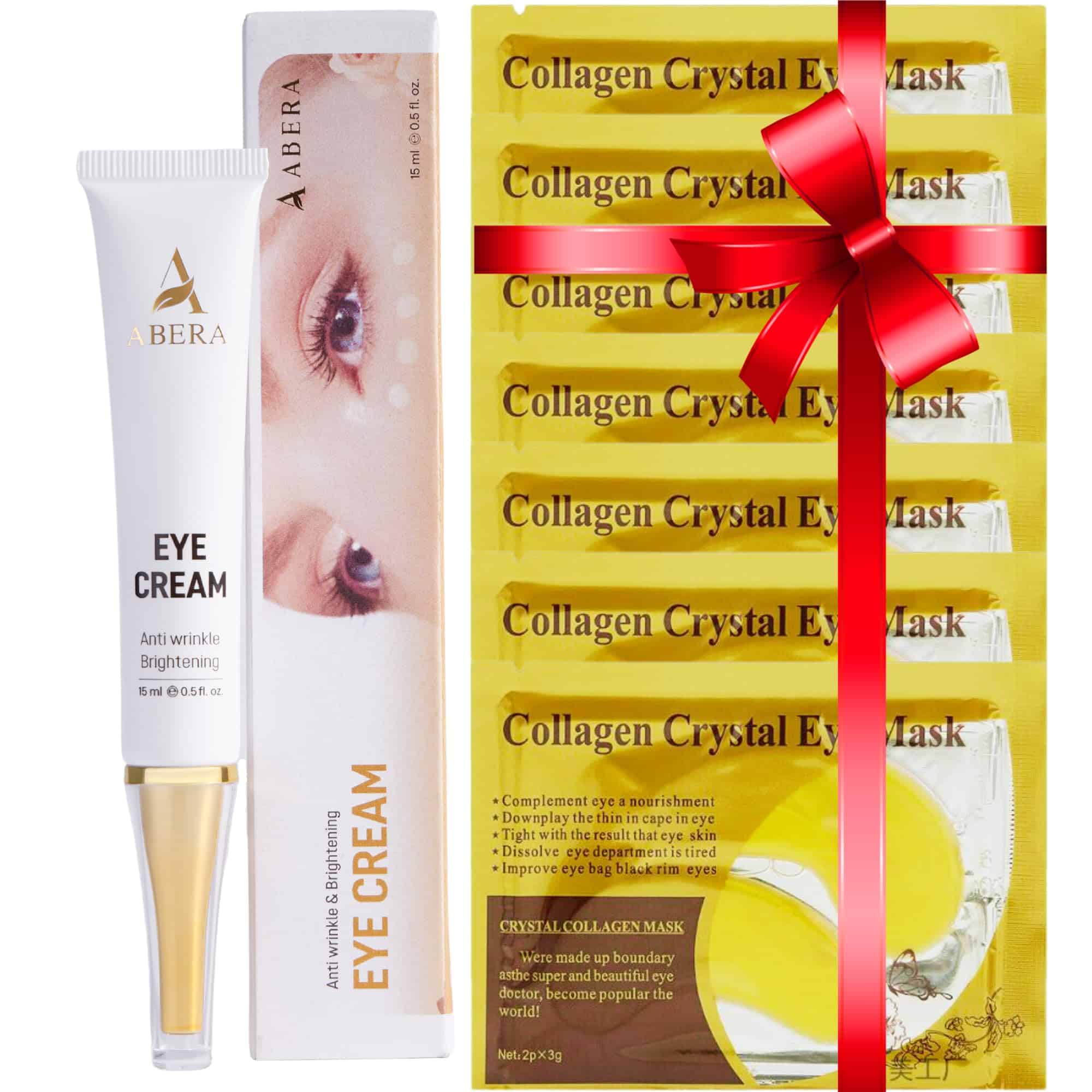 Crema reparadora natural para ojos ABERA con 15 mascarillas