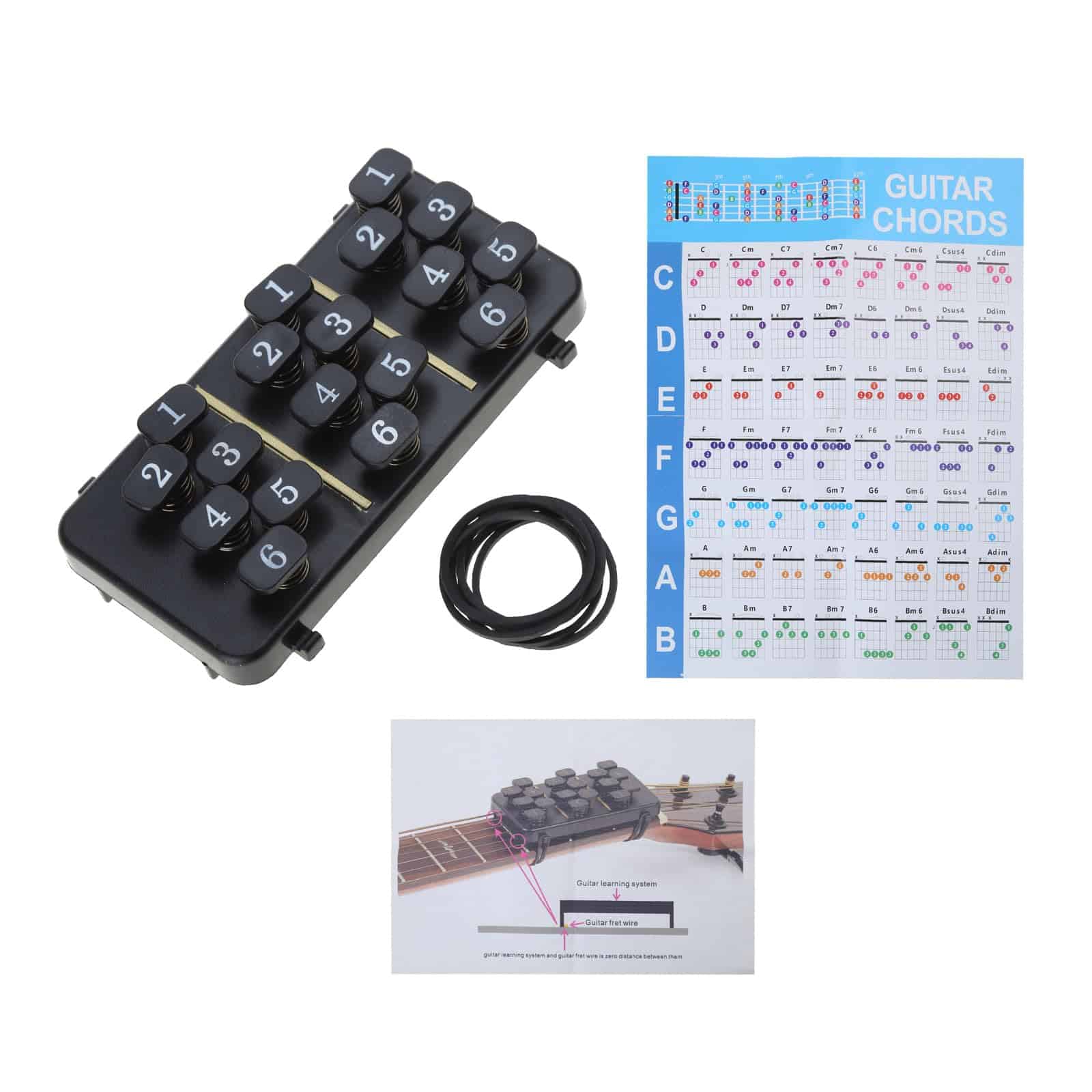 Práctico Entrenador de Acordes de Guitarra Herramienta de
