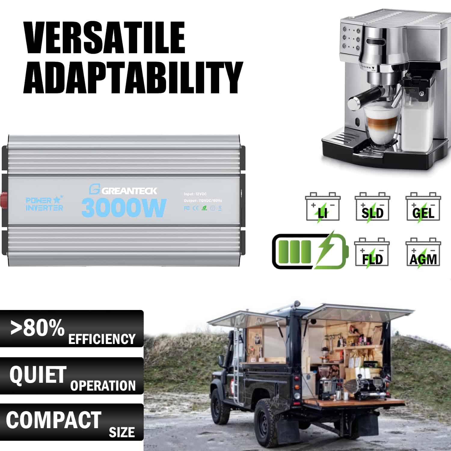 Inversor de Potencia 3000 Vatios, Convertidor de Corriente - Imagen 3