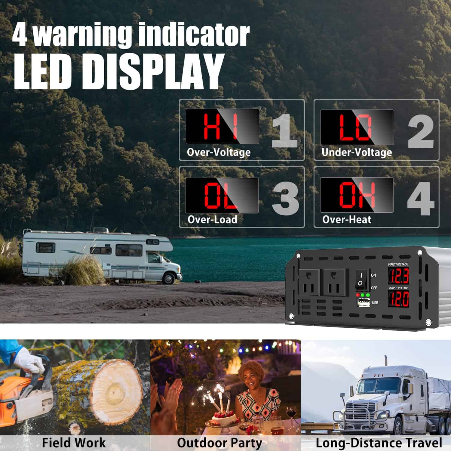 Inversor de Potencia 3000 Vatios, Convertidor de Corriente - Imagen 6