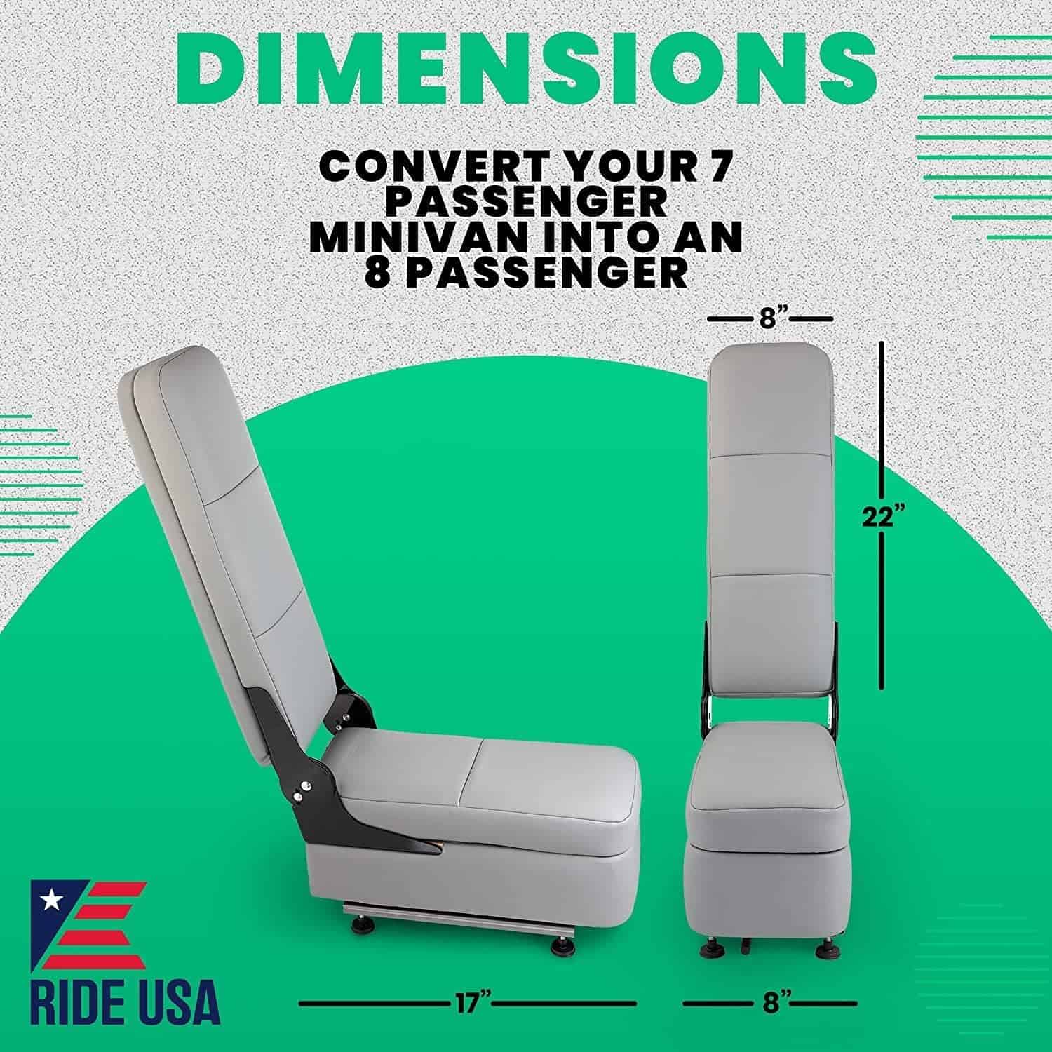 Asiento de salto de 2da fila Ride USA de 8 pulgadas (Negro) - Imagen 7