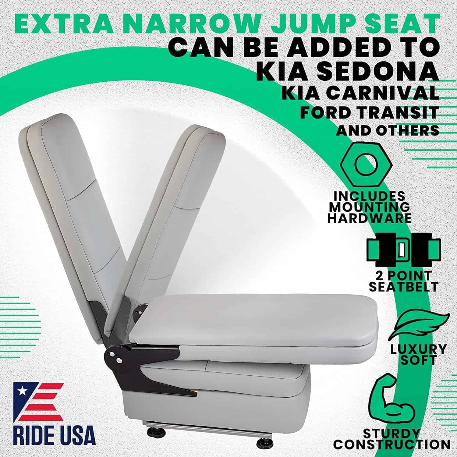 Asiento de salto de 2da fila Ride USA de 8 pulgadas (Negro) - Imagen 6