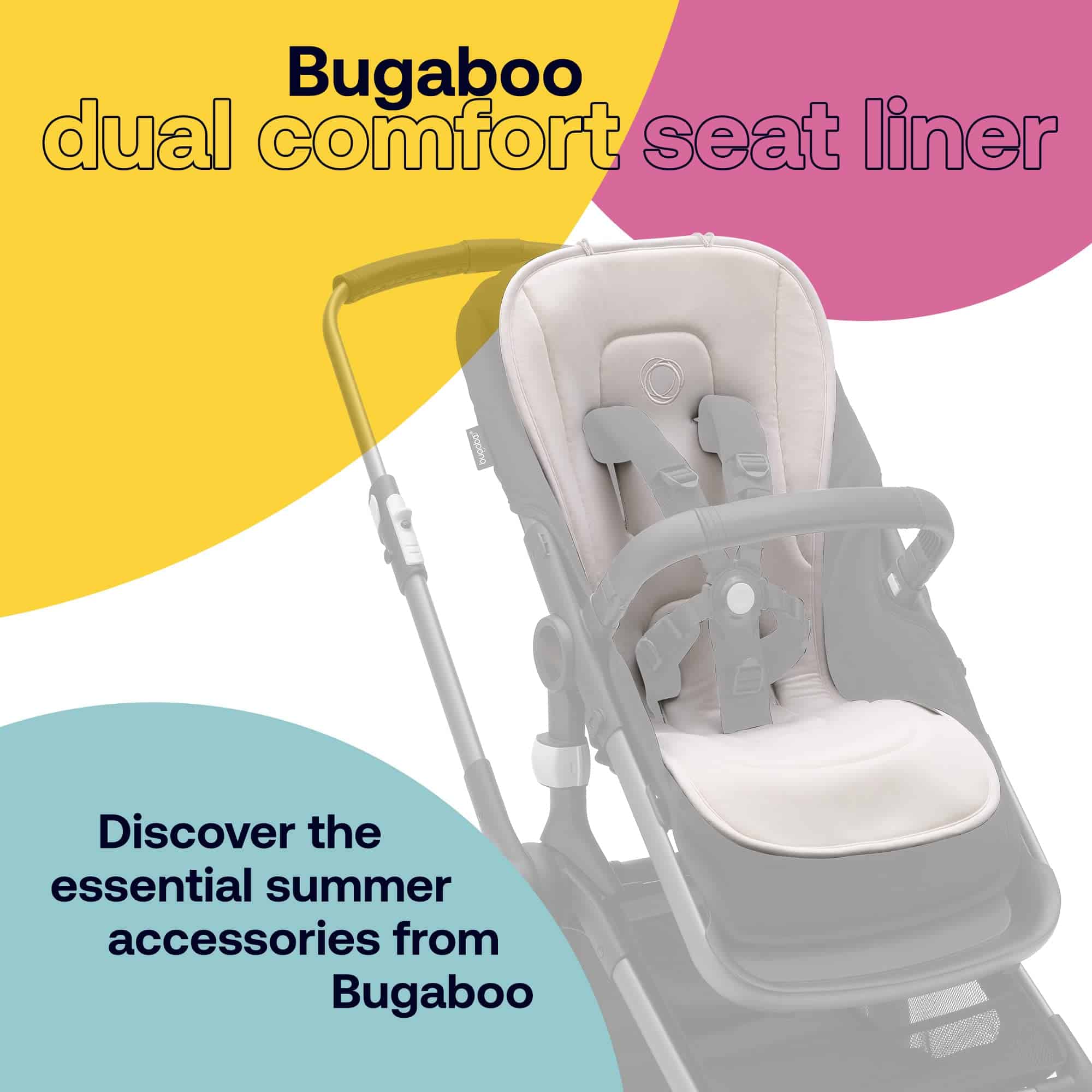 Forro de asiento Bugaboo Dual Comfort -Blanco fresco - Imagen 3