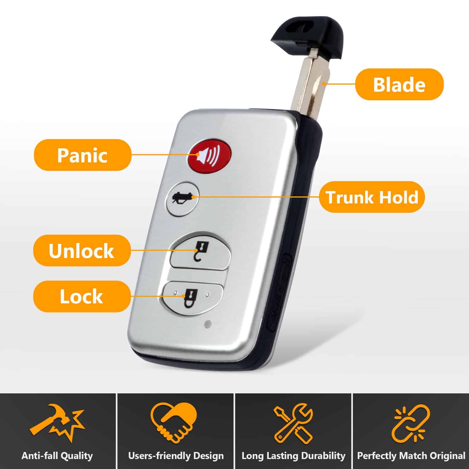 Llavero de repuesto para control remoto Yewong para Toyota - Imagen 3