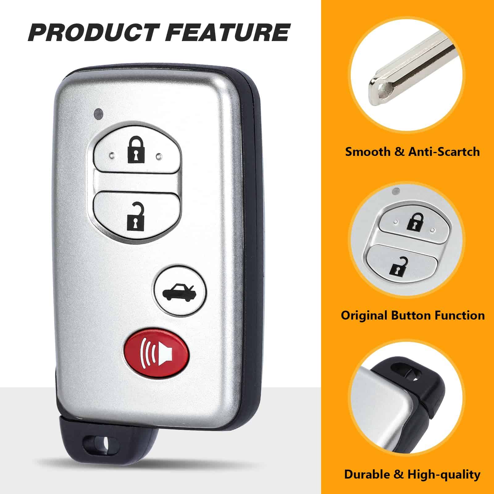 Llavero de repuesto para control remoto Yewong para Toyota - Imagen 8