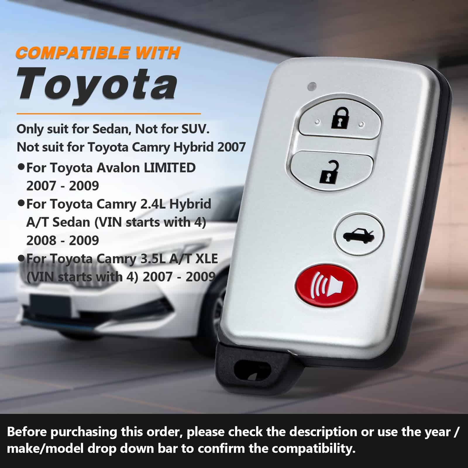 Llavero de repuesto para control remoto Yewong para Toyota - Imagen 5