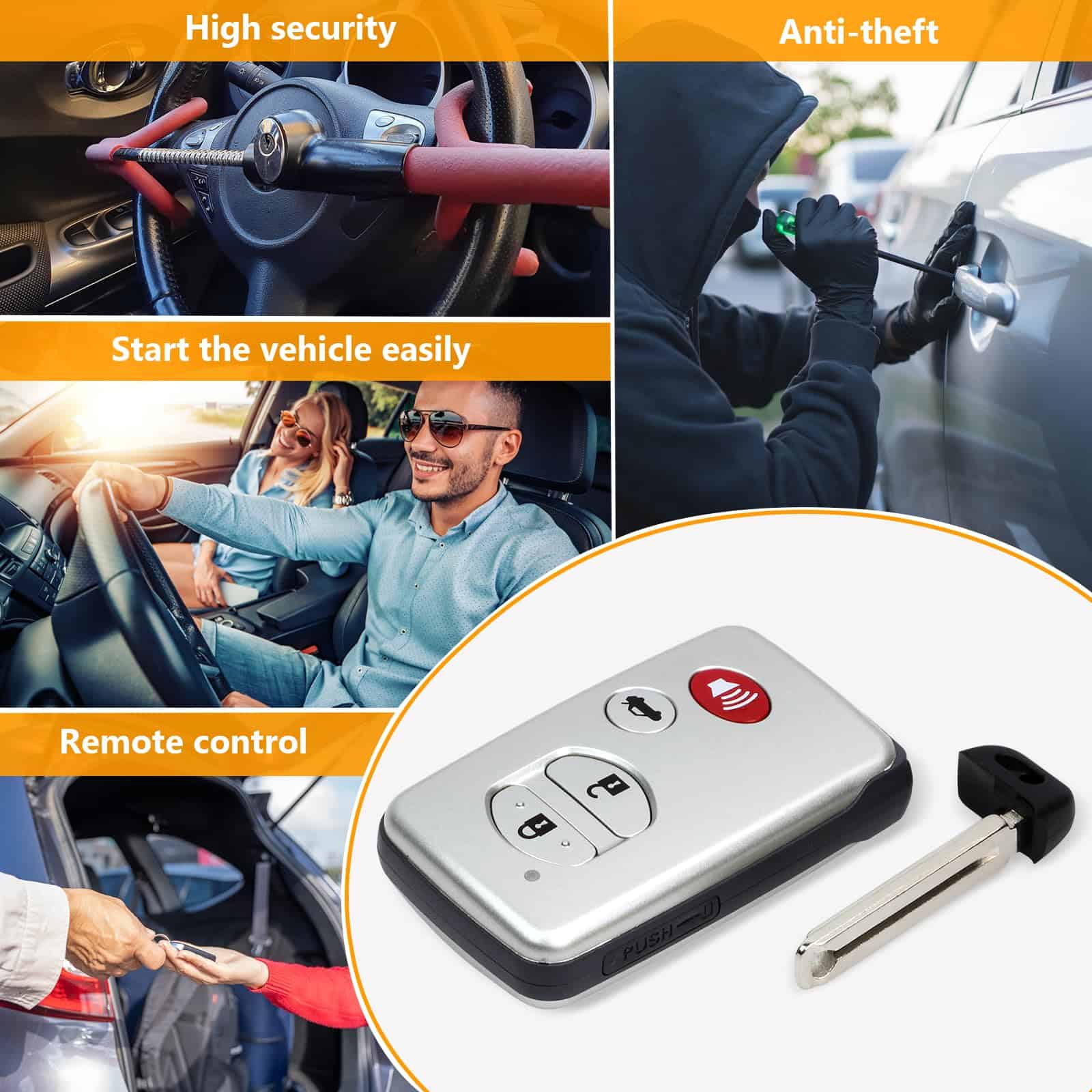 Llavero de repuesto para control remoto Yewong para Toyota - Imagen 9