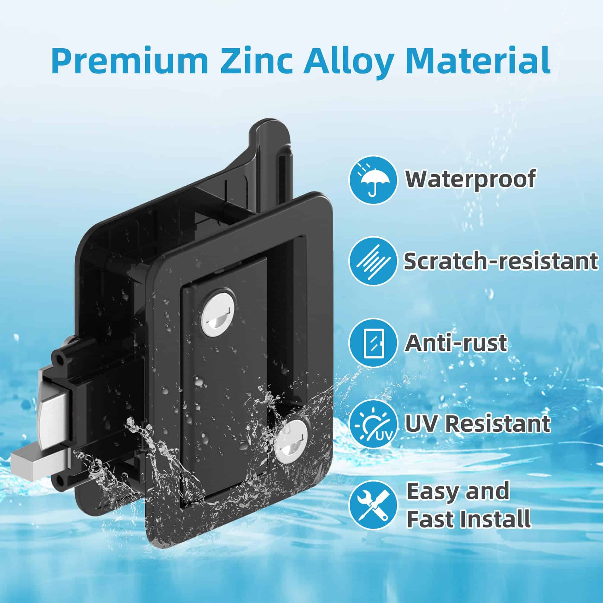 YITAHOME RV Door Lock, Camper Lock, Travel -Negro - Imagen 5