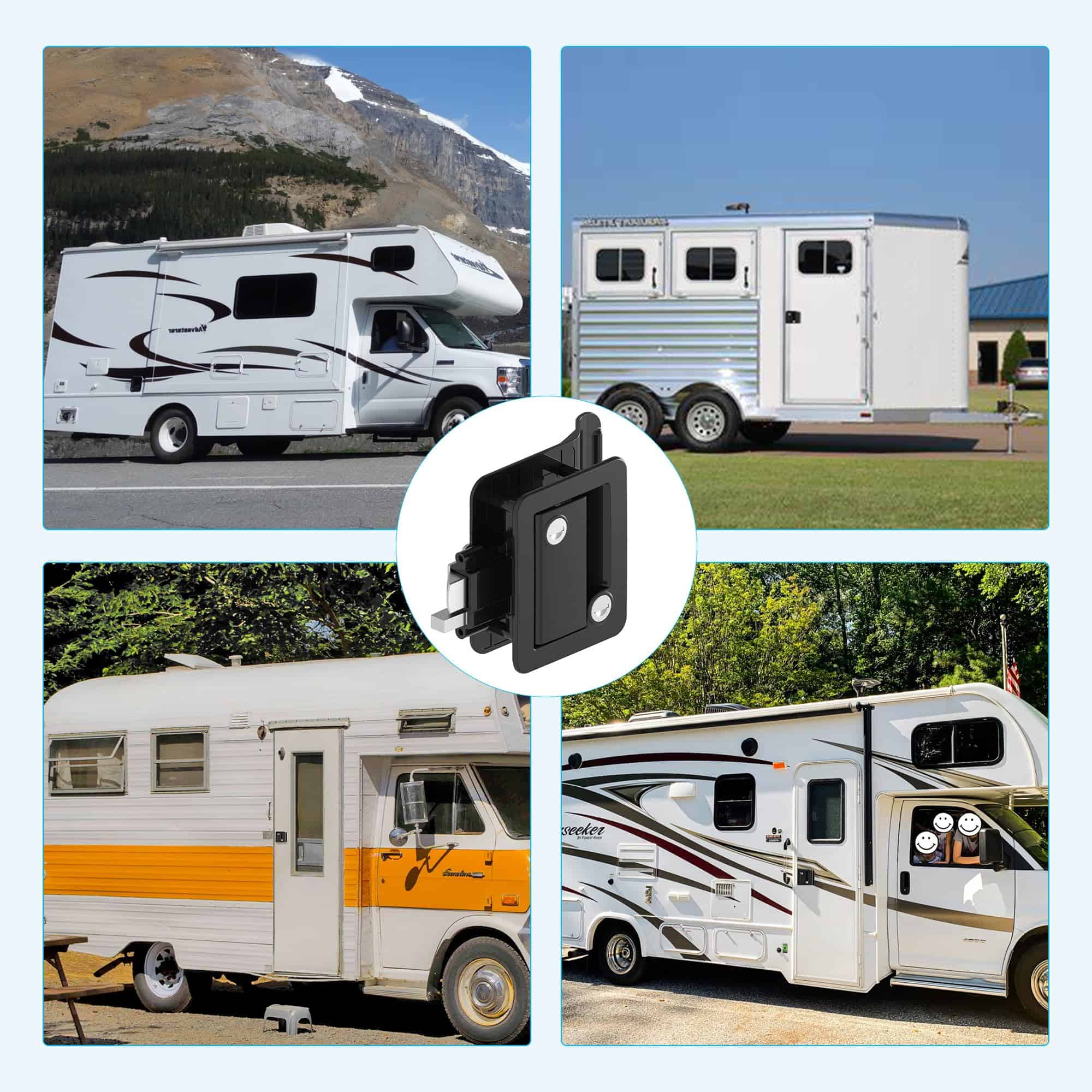 YITAHOME RV Door Lock, Camper Lock, Travel -Negro - Imagen 8