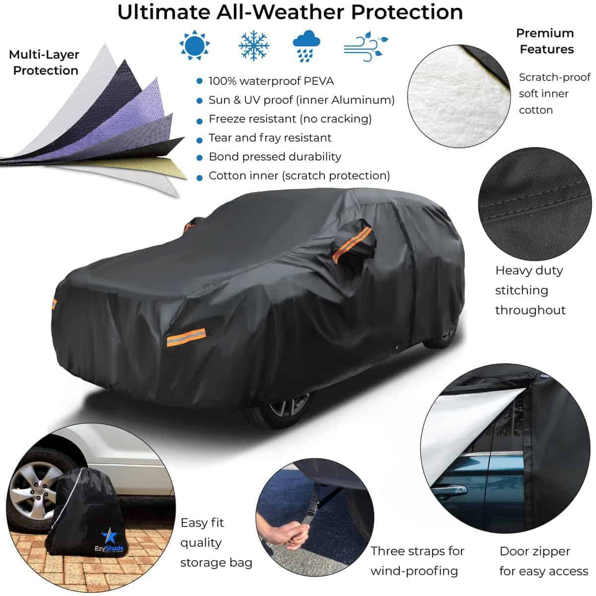 Cubierta para Automóvil SUV EzyShade de 10 -Negro - Imagen 3