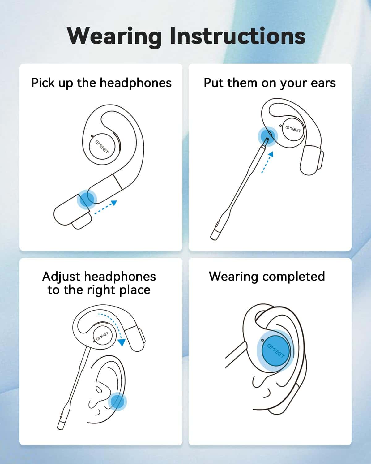 Audífonos de Conducción Ósea EMEET Airflow -Blanco - Imagen 9