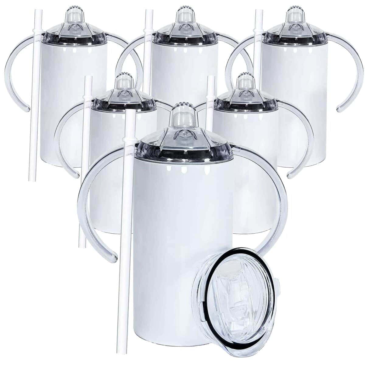 Paquete de 6 vasos de 12 oz para sublimación con asas Tazas