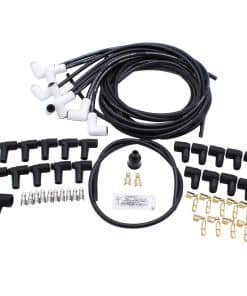 Juego de cables de bujías negros de 8 mm 9001C con botas