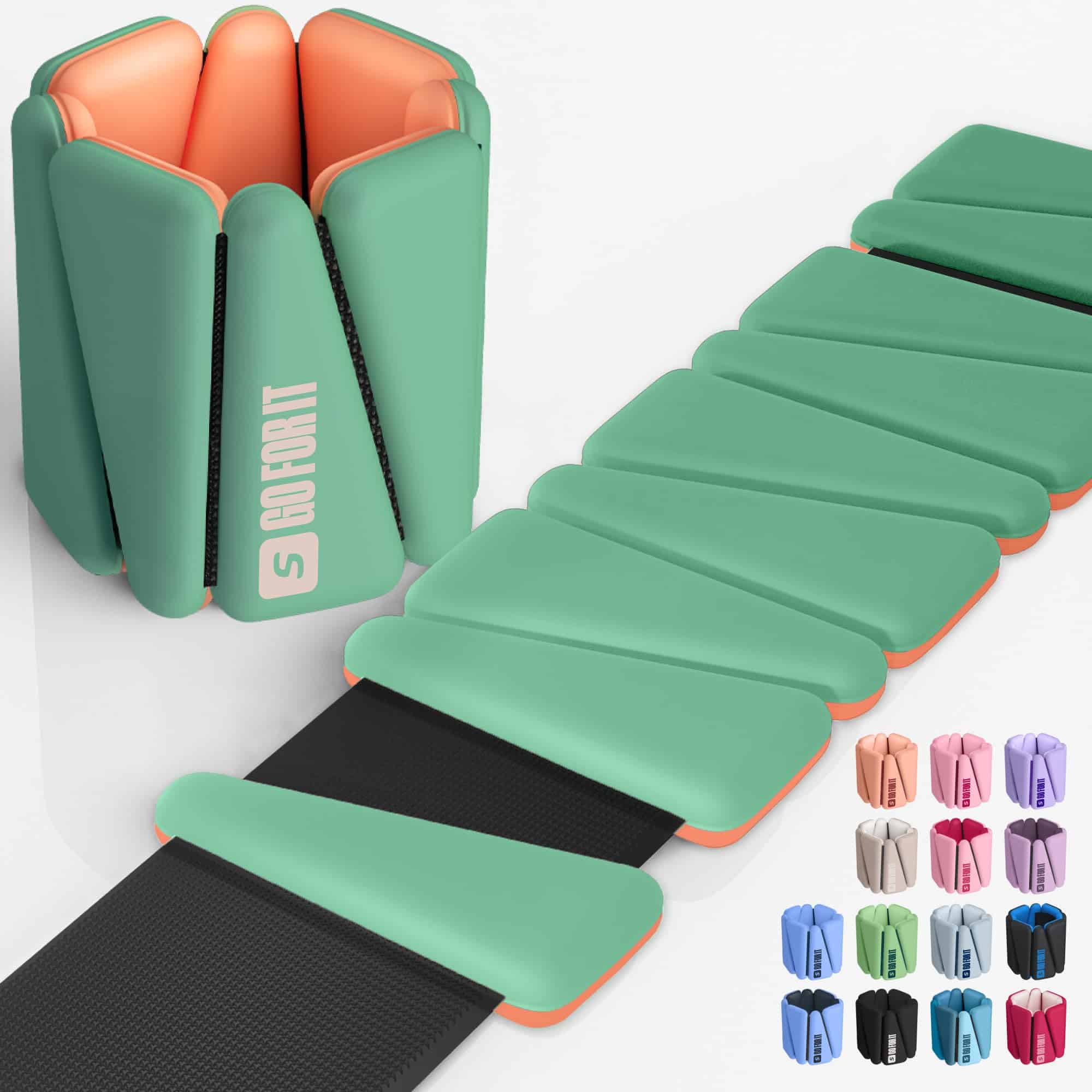 Pesas de muñeca, Pesas de tobillo para mujeres -Verde