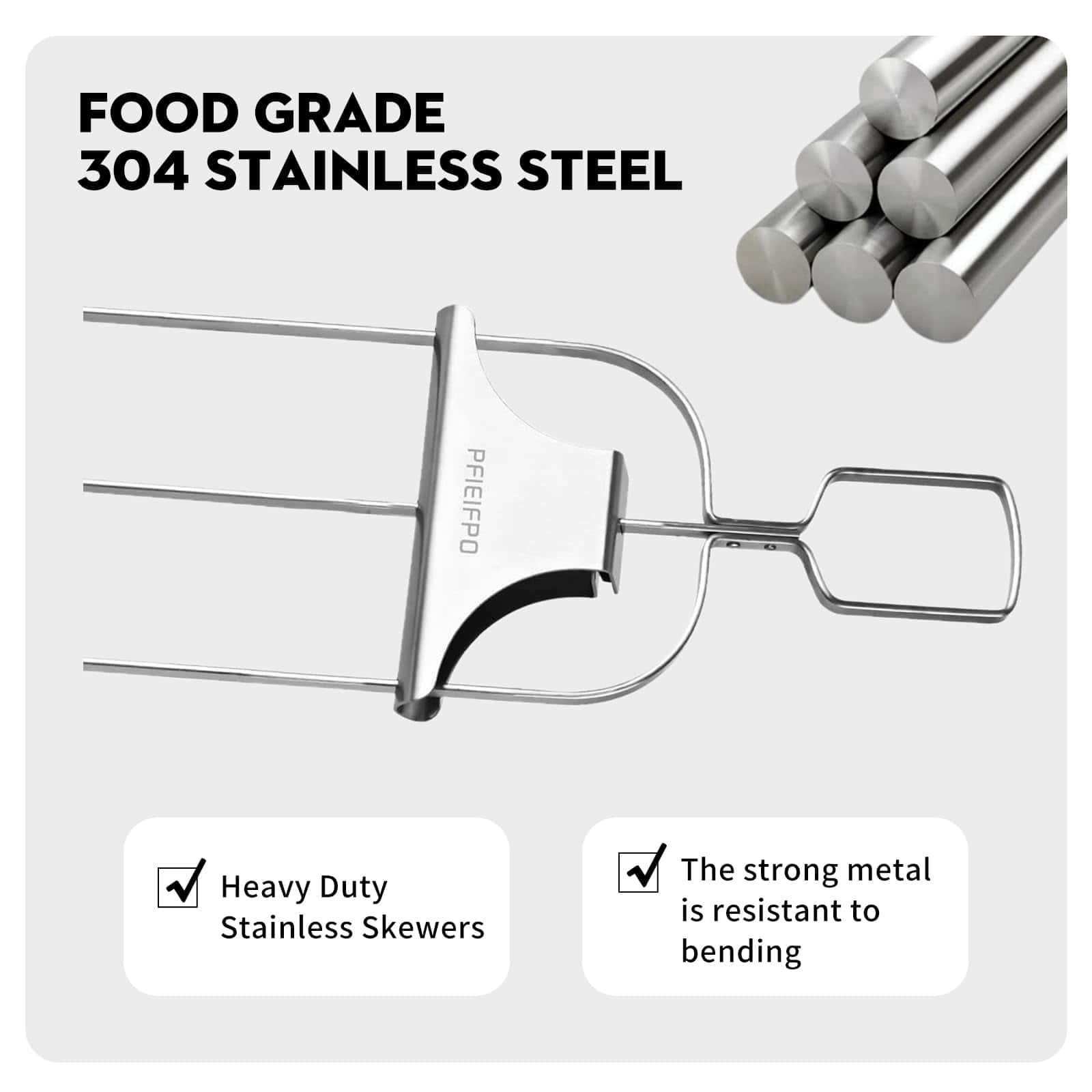 (10PCS)3PCS 3-Prong Skewers for Grilling, 3PCS Double and - Imagen 5