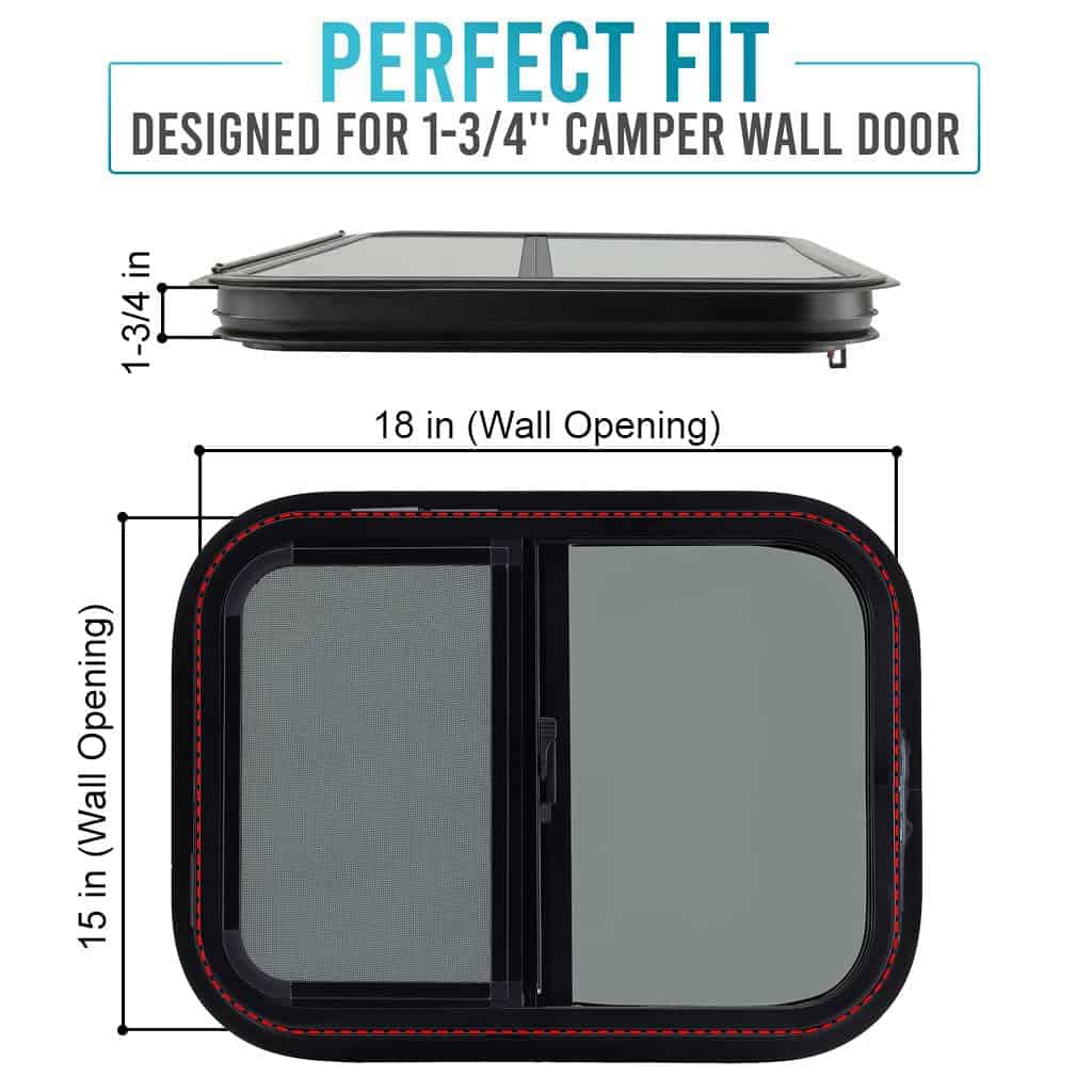 Ventana corrediza horizontal para RV PROFLEX - 18' An x 15' - Imagen 4