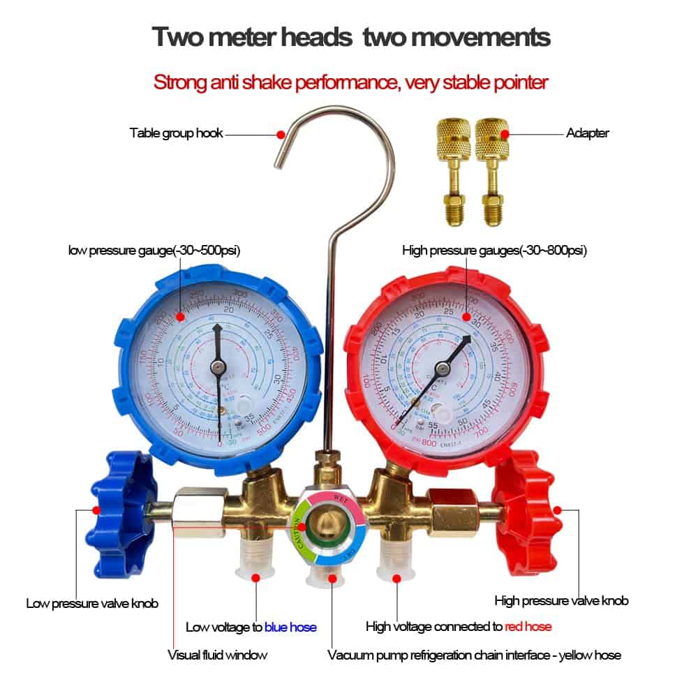 Conjunto de Manómetros de Diagnóstico AC Bocarmo 5FT para - Imagen 4