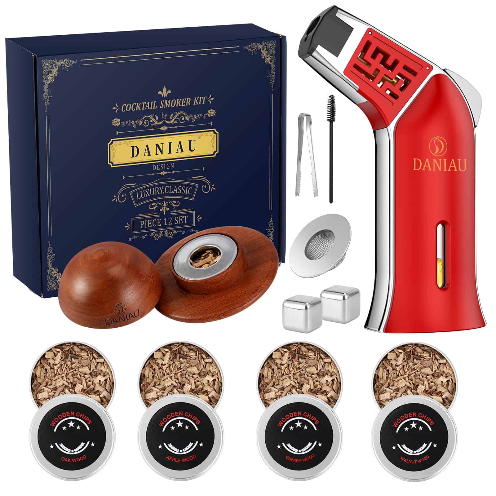 Kit de Ahumador de Cóctel con Antorcha, 4 Sabores de