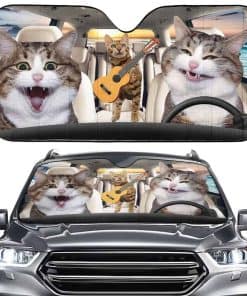 Cortinilla para parabrisas de coche con diseño de gato