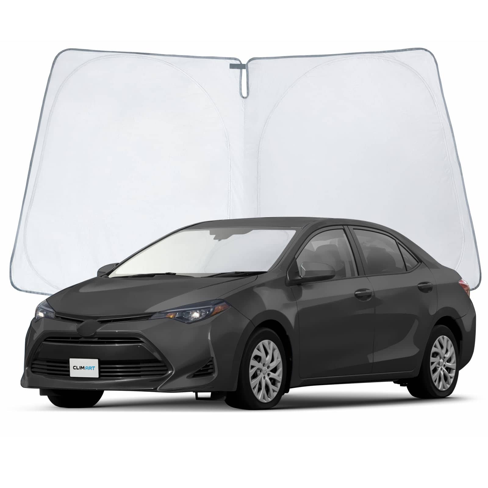 CLIM ART Protector Solar para Parabrisas de -Negro-Plata