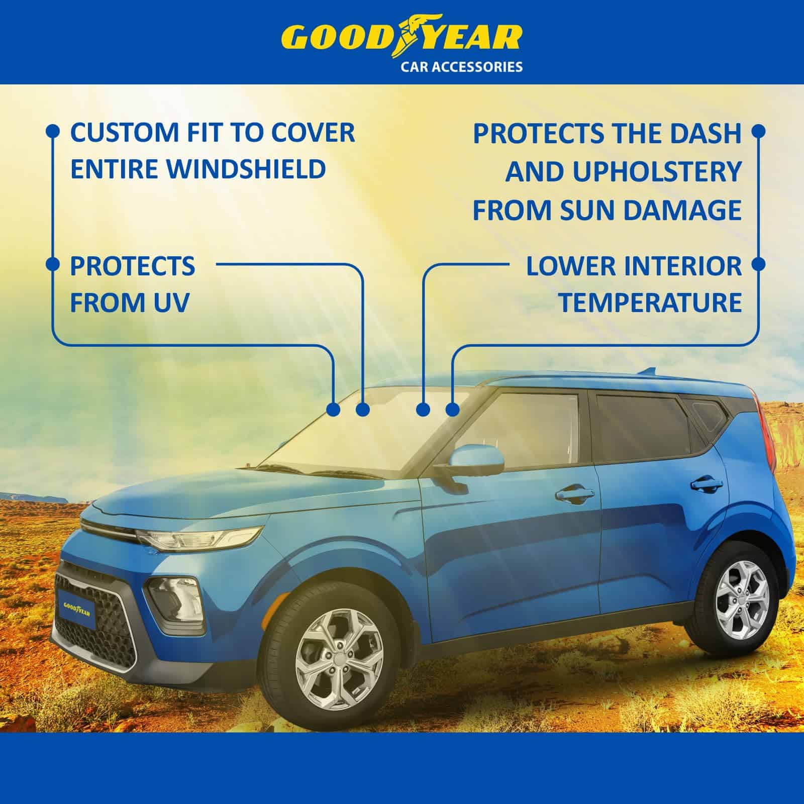 Cubierta de parabrisas plegable Goodyear -Negro-Plata - Imagen 7