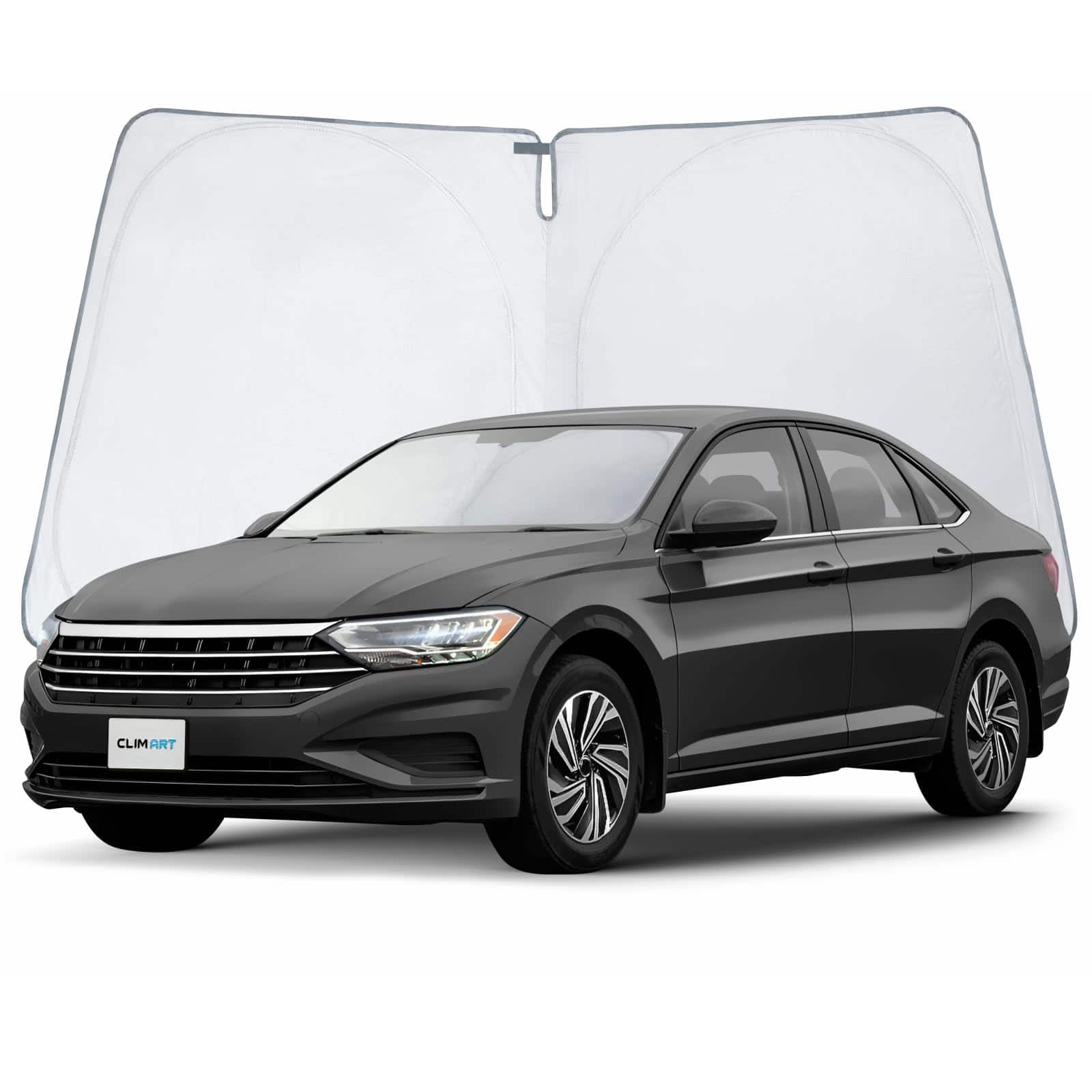 CLIM ART Protector Solar para Parabrisas de -Negro-Plata