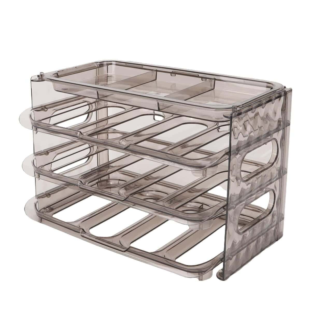 Caja de Huevos Clear Black Plástico Gris Contenedor de
