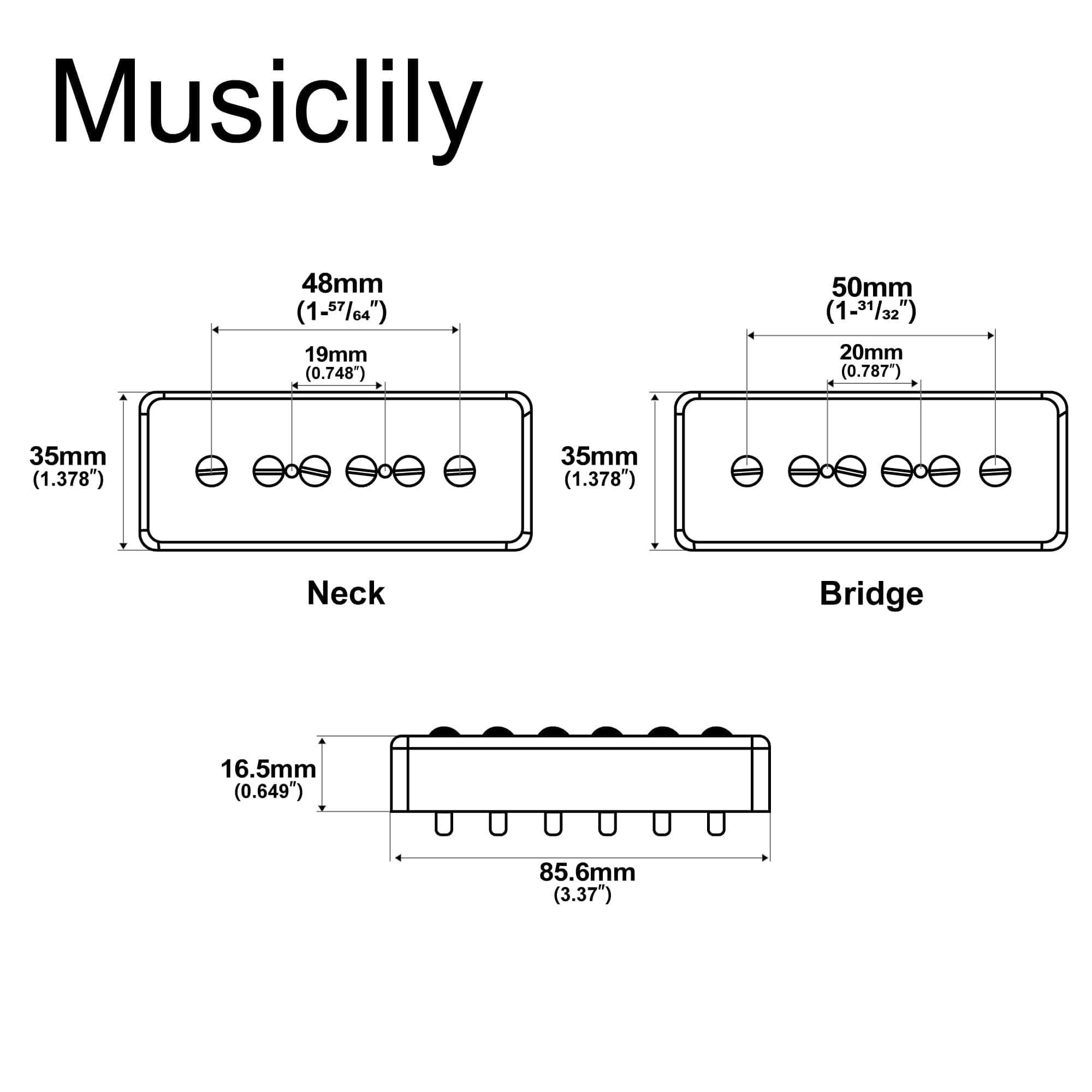Set de pastillas de guitarra eléctrica Artec ASA90 Alnico 5 - Imagen 3