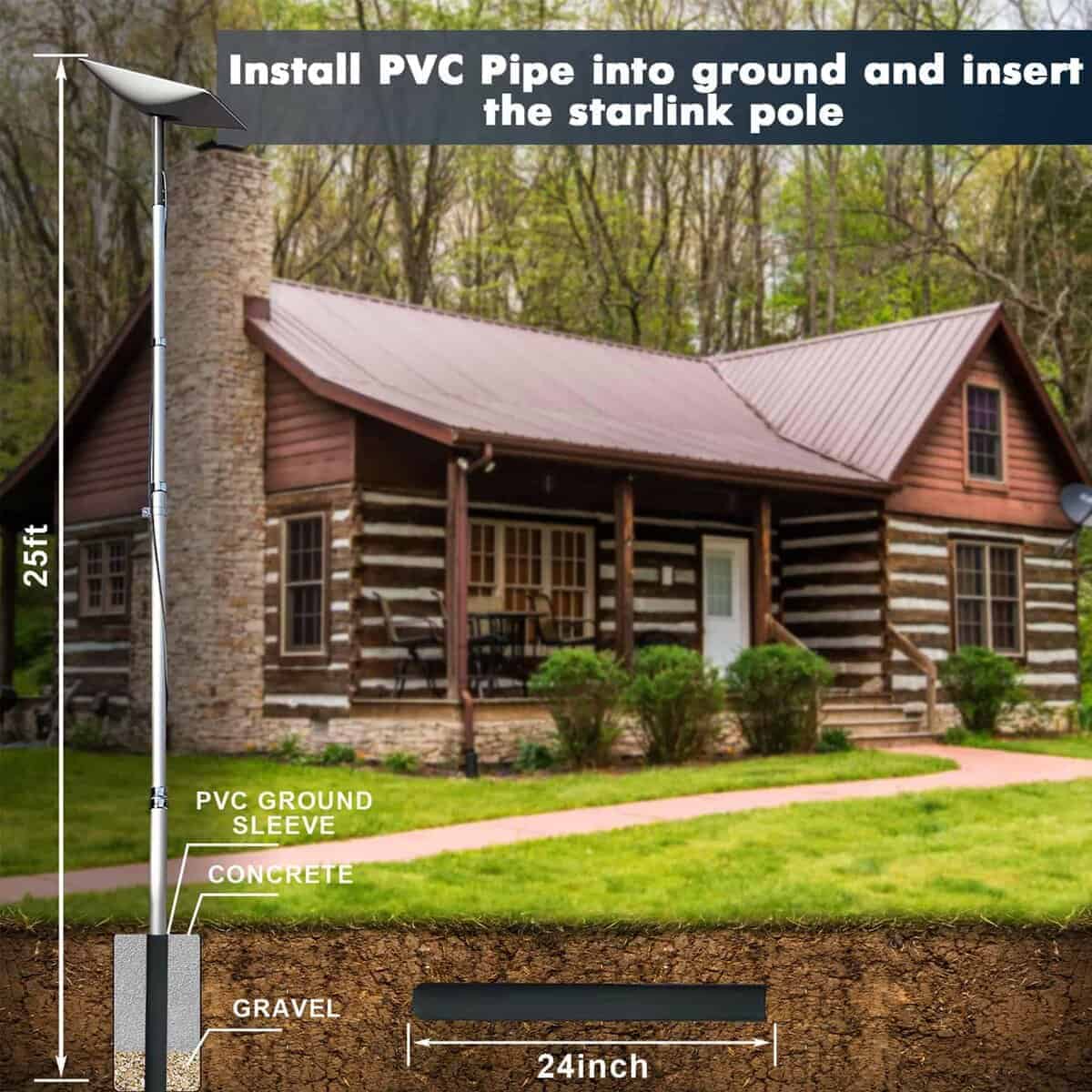 Poste telescópico de EEZ RV Products con adaptador Starlink - Imagen 5