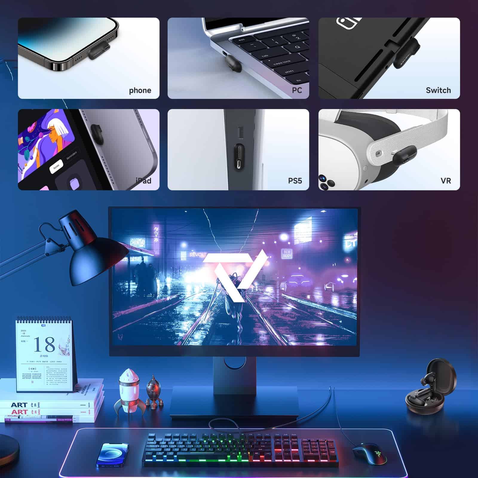 Audífonos inalámbricos para juegos PRISMXR compatibles con - Imagen 8