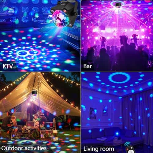 Luces de Fiesta Dj LAUCNPTY con Luz de Bola de Discoteca - Imagen 4