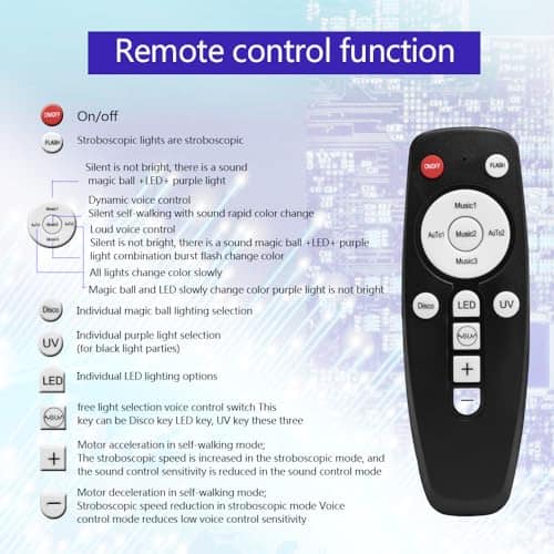 Luces de Fiesta Dj LAUCNPTY con Luz de Bola de Discoteca - Imagen 5