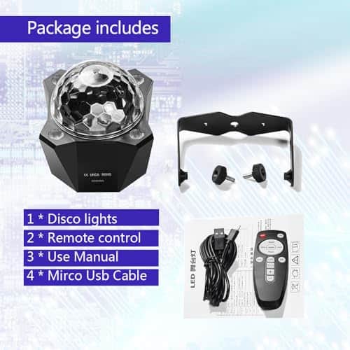 Luces de Fiesta Dj LAUCNPTY con Luz de Bola de Discoteca - Imagen 7