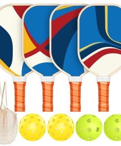 Set de 4 paletas de pickleball, Madera Premium con 4