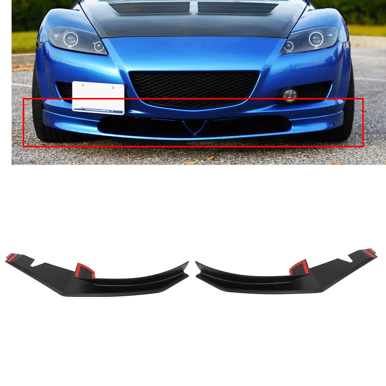 SCITOO Matte Black Front Bumper Lip MS-Style para 2004-2008