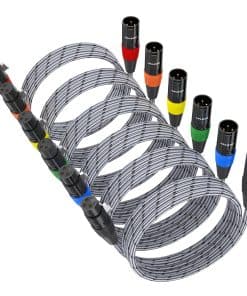Cables XLR JOLGOO de 6.6 pies - Paquete de 6 Cables de