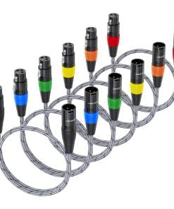 Cables XLR JOLGOO de 2 pies (Paquete de 6), Cable DMX