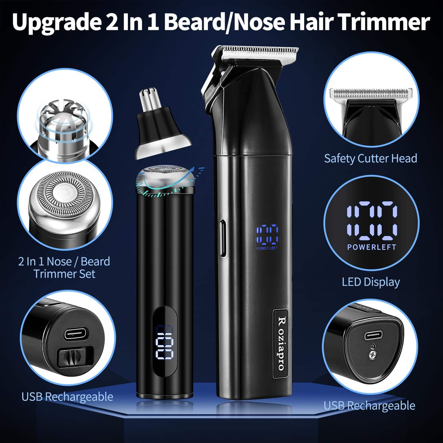 Set de Cortadoras de Cabello Roziapro para Hombres Cortes - Imagen 4
