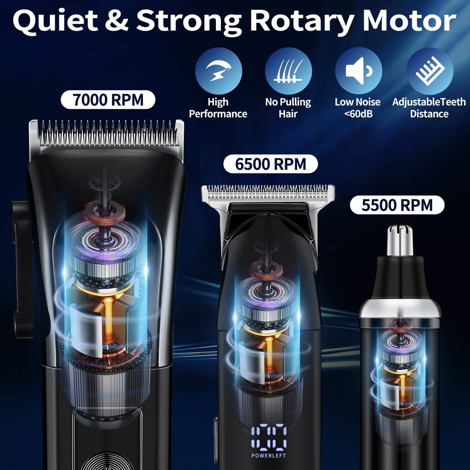 Set de Cortadoras de Cabello Roziapro para Hombres Cortes - Imagen 8