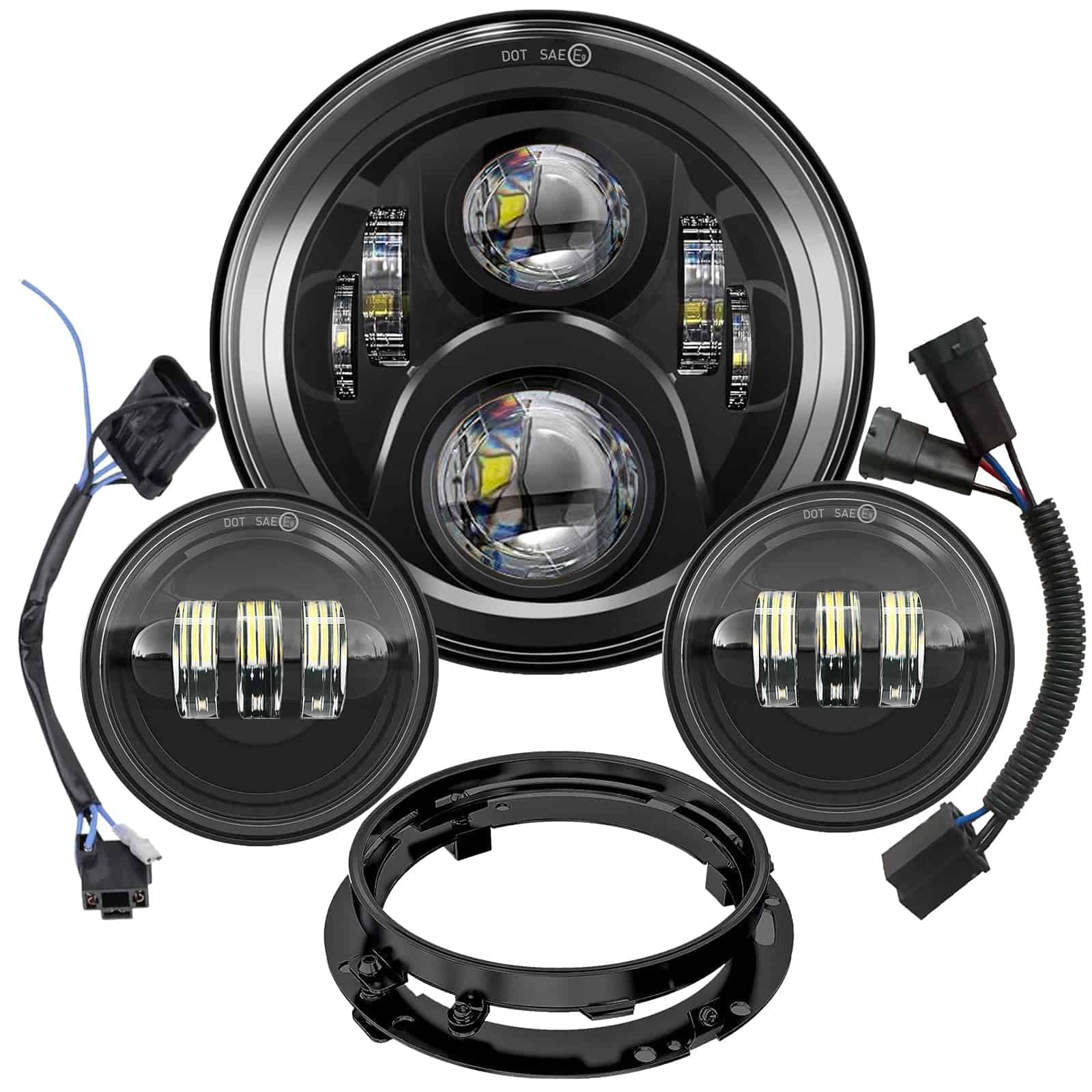 Faros LED para Motocicleta de 7 pulgadas con Luces de