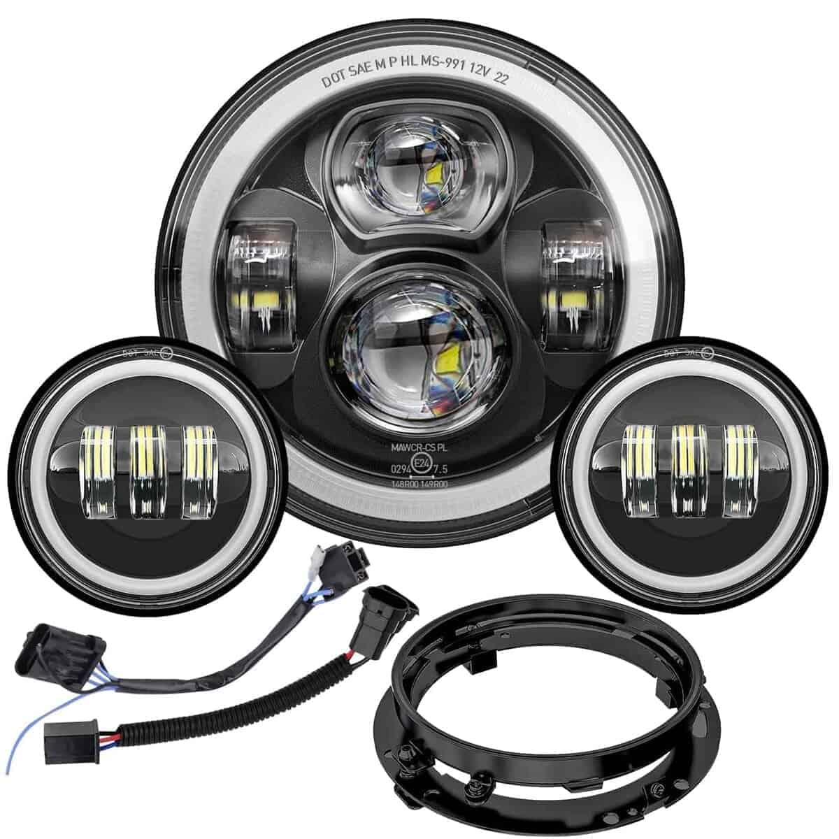 Faros Delanteros LED de Motocicleta de 7 Pulgadas 4.5" con