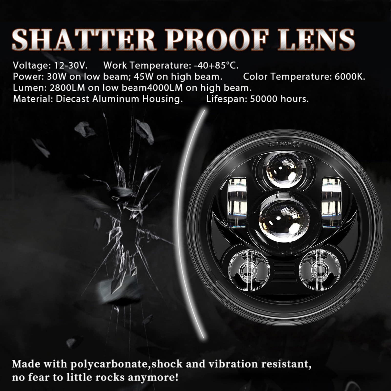 Faros LED para motocicleta de 5-3/4 pulgadas 5.75 pulgadas - Imagen 4