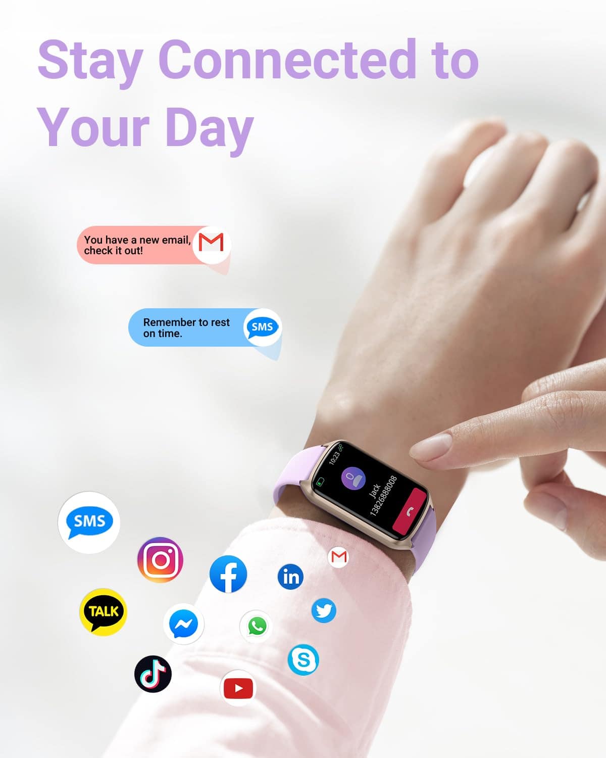 Amzhero Health Fitness Tracker con Ritmo Cardíaco 24/7, - Imagen 7