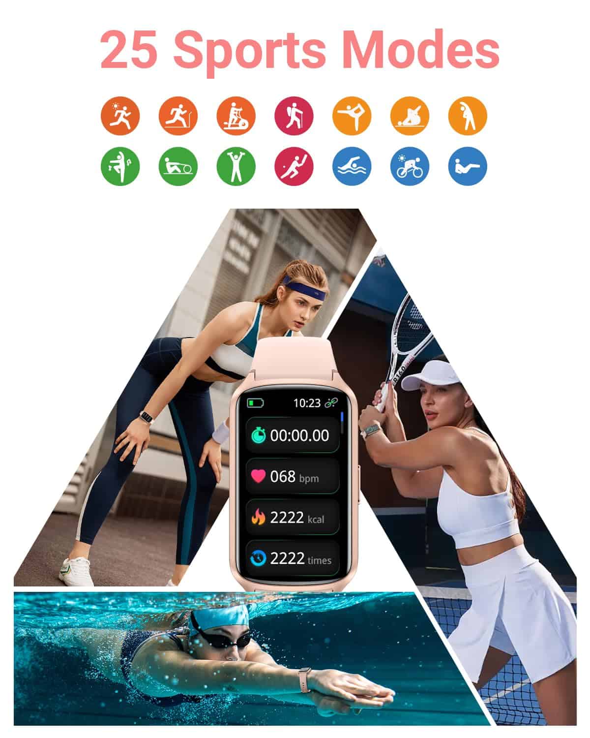 Amzhero Health Fitness Tracker con monitor de ritmo - Imagen 3