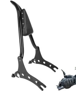 29" Respaldo de Sissy Negro Brillante con Tachuelas para