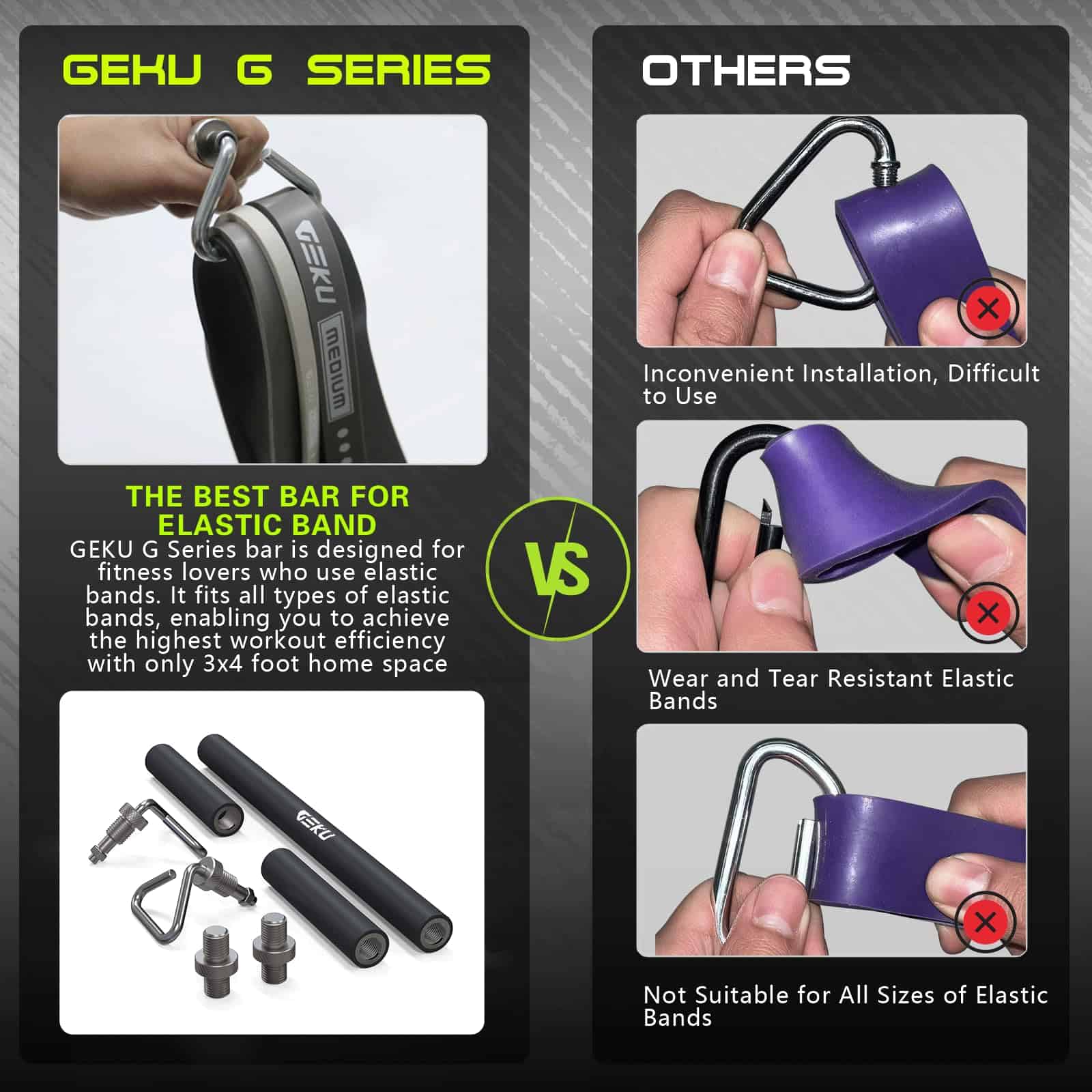 Barra de Entrenamiento con Bandas de Resistencia GEKU FIT, - Imagen 7