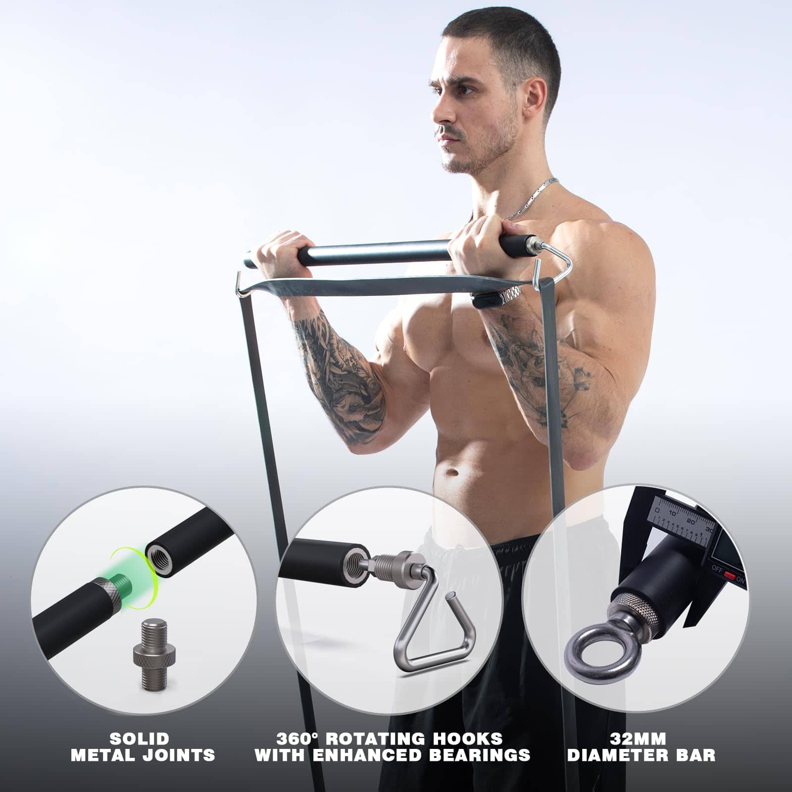 Barra de Entrenamiento con Bandas de Resistencia GEKU FIT, - Imagen 4