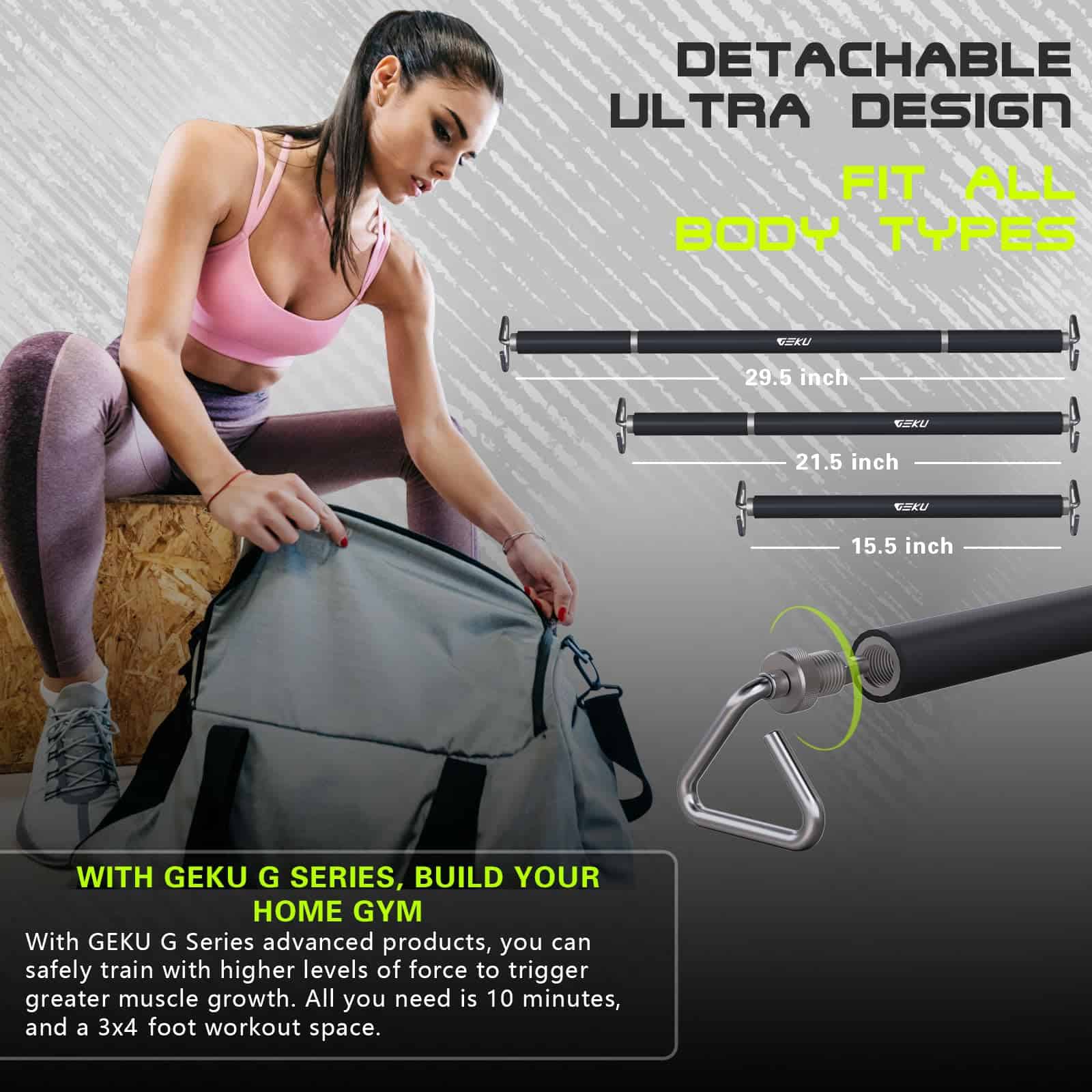 Barra de Entrenamiento con Bandas de Resistencia GEKU FIT, - Imagen 3