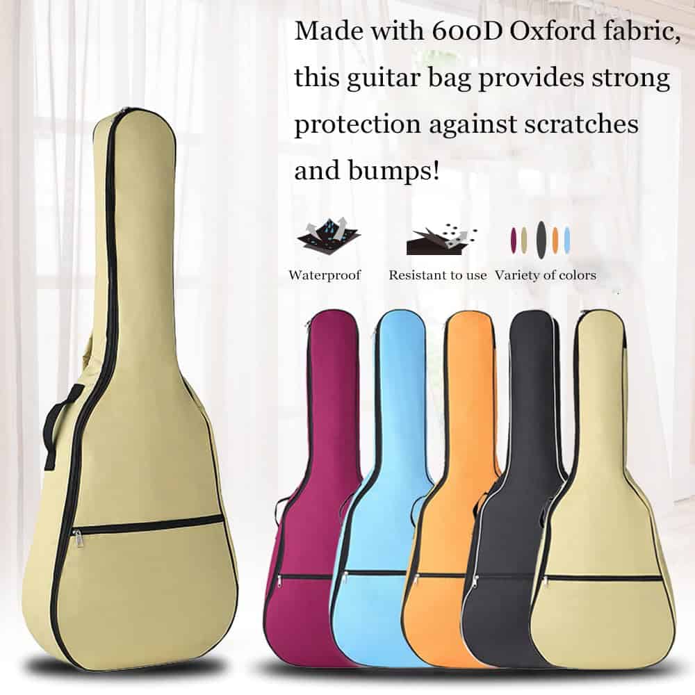 Estuche de guitarra portátil Gvince, multi-color 600D - Imagen 6